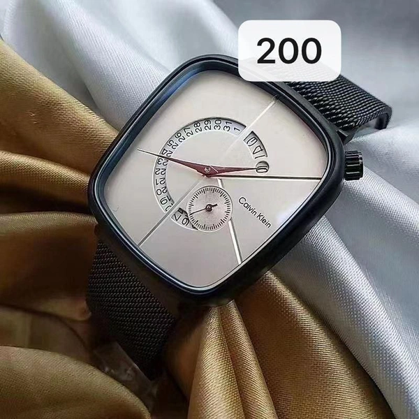 CK STYLISH WATCH - BLACK & GREY
