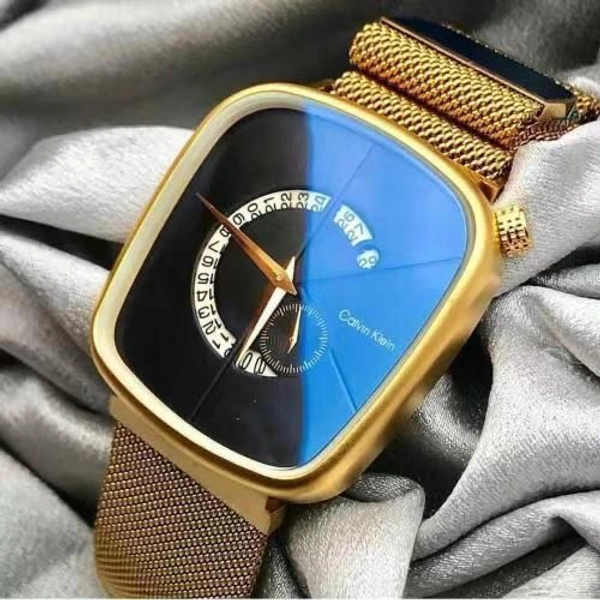 CK STYLISH WATCH - GOLDEN BLACK 
