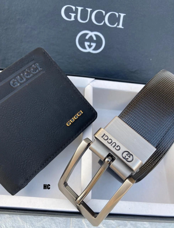 Special Offer Gucci Wallet & Belt Combo - BLACK