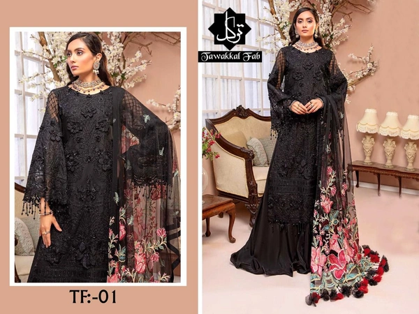 Women Pakistani Designer Suits - BLACK
