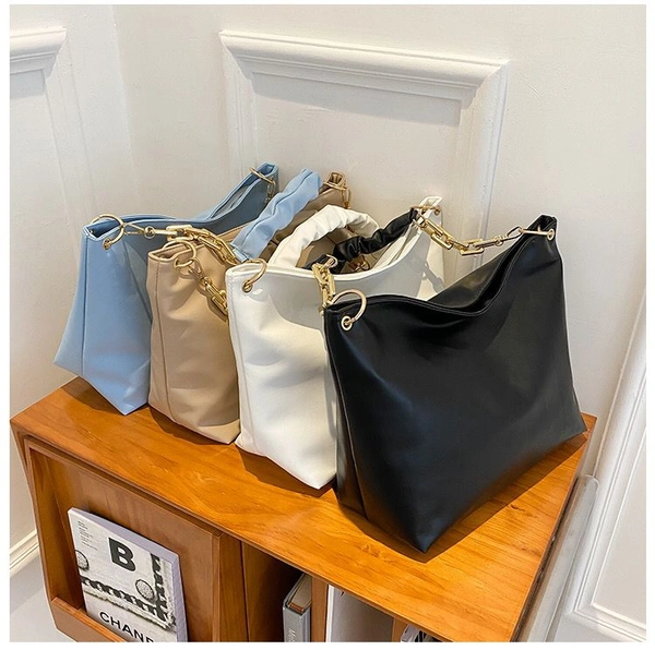 Branded Shoulder Bag - LIGHT BLUE