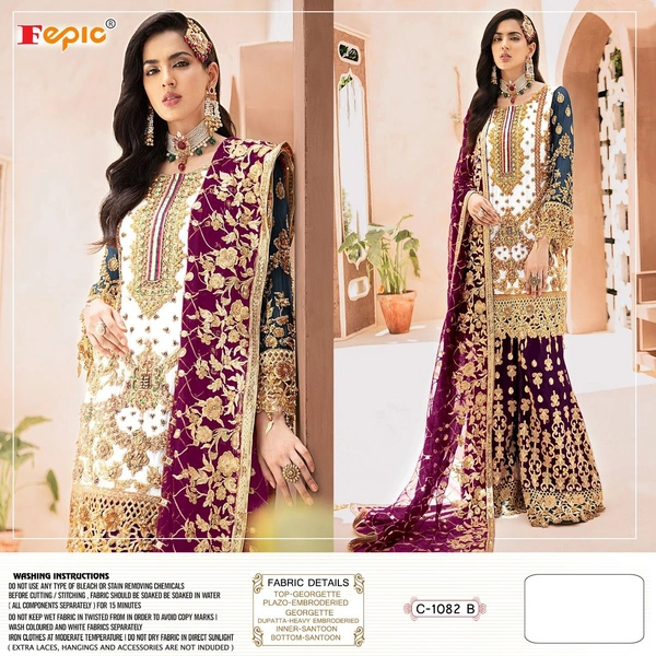 ROSEMEEN HEAVY GEORGETTE DESIGNER SUIT - C-1082 B