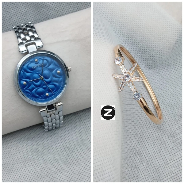Guess Watch & Kada Combo - BLUE