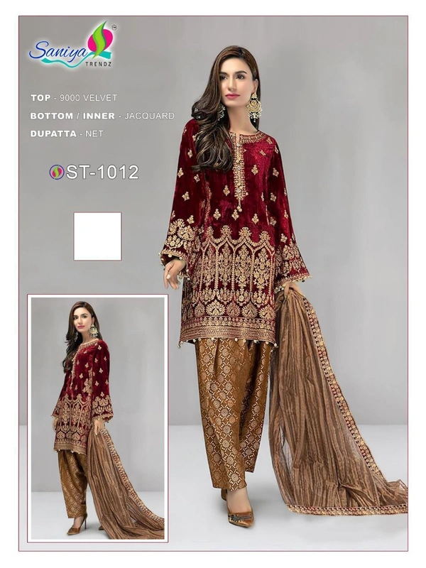 Most Hitting MARIA B VEVET DESIGNER SUIT