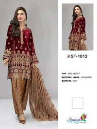 Most Hitting MARIA B VEVET DESIGNER SUIT
