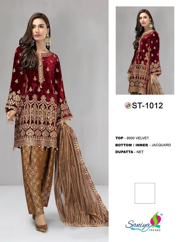 Most Hitting MARIA B VEVET DESIGNER SUIT