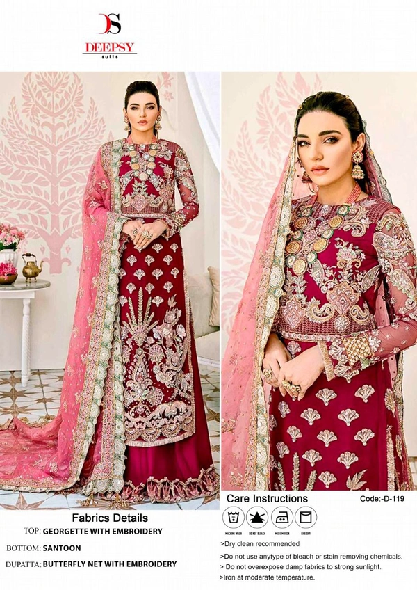 Designer Georgette Suit with embroidery 