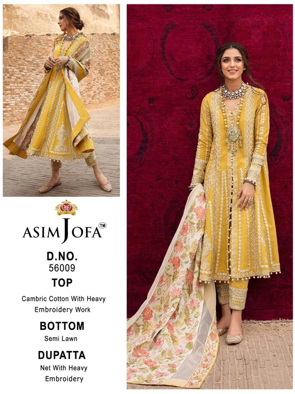 Superhit Design Asim Jofa Ladies Suits - YELLOW