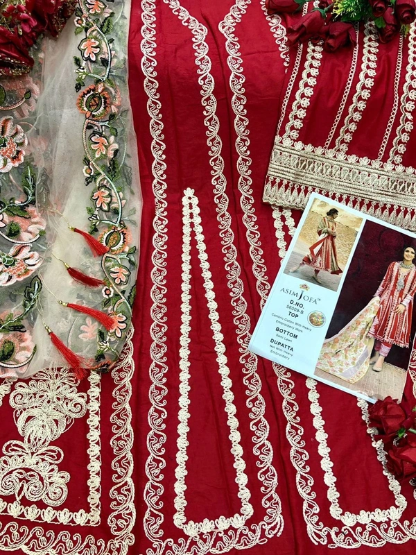 Superhit Design Asim Jofa Ladies Suits - RED