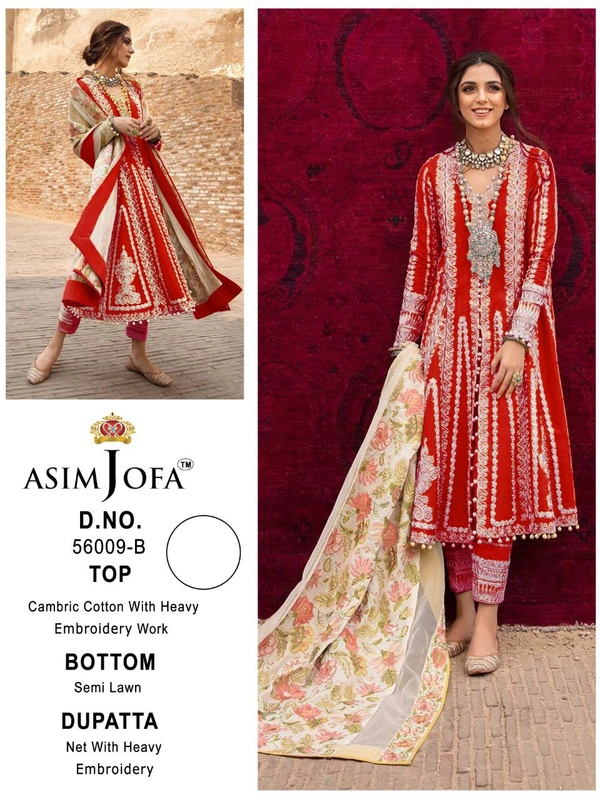 Superhit Design Asim Jofa Ladies Suits - RED