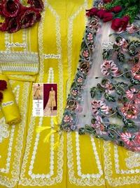 Superhit Design Asim Jofa Ladies Suits - YELLOW