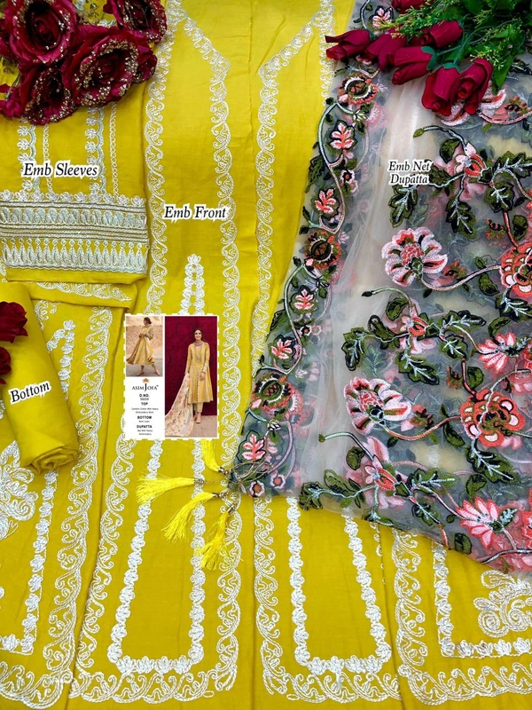 Superhit Design Asim Jofa Ladies Suits - YELLOW