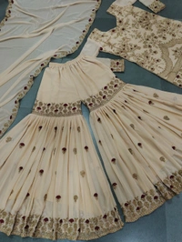 Designer Sharara Suit - Off white