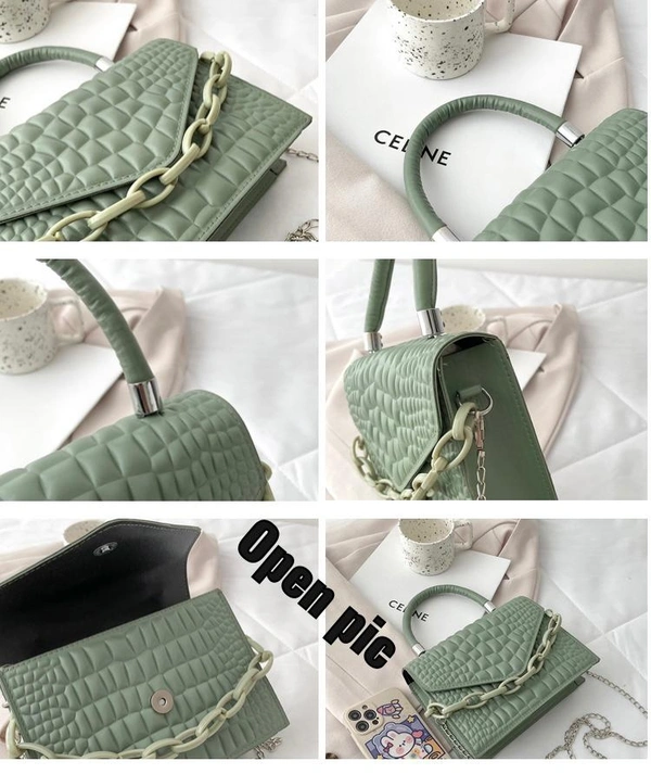IMPORTED SLING BAG - Green, 8×9 inch