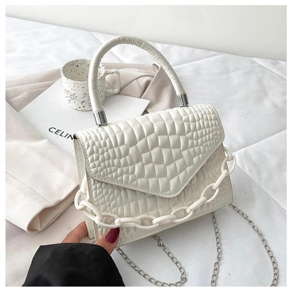 IMPORTED SLING BAG - White, 8×9 inch