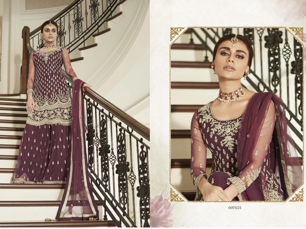 Designer Sharara - Maroon