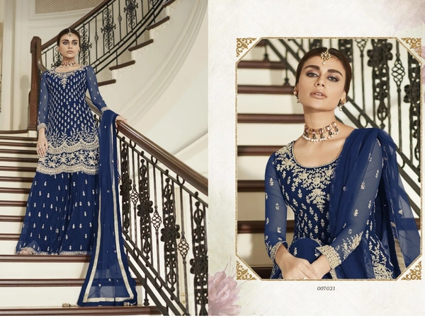 Designer Sharara - Blue