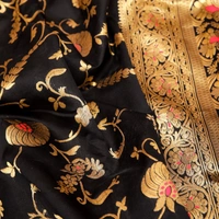  CREATION BRAND'S BEAUTIFUL RICH PALLU & JACQUARD WORK SAREE  - BLACK