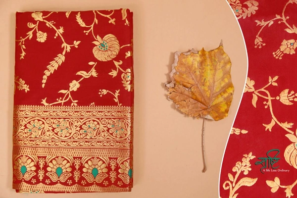  CREATION BRAND'S BEAUTIFUL RICH PALLU & JACQUARD WORK SAREE  - RED