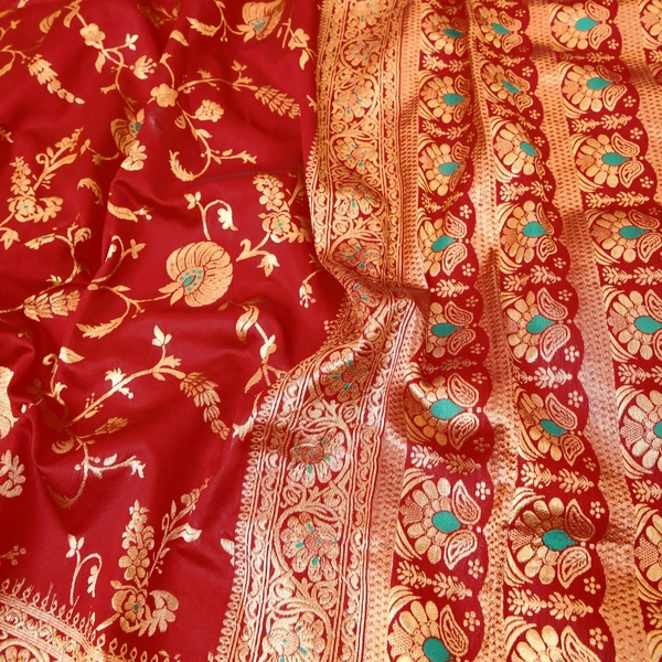  CREATION BRAND'S BEAUTIFUL RICH PALLU & JACQUARD WORK SAREE  - RED