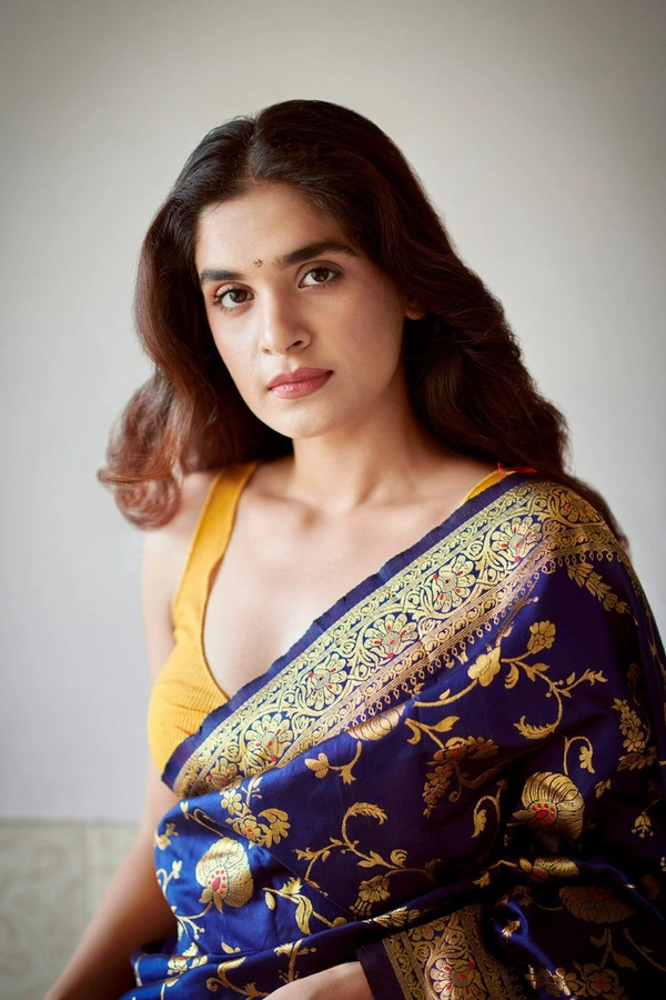  CREATION BRAND'S BEAUTIFUL RICH PALLU & JACQUARD WORK SAREE  - BLUE