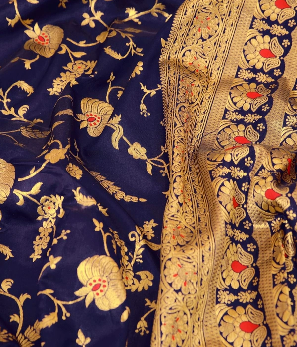  CREATION BRAND'S BEAUTIFUL RICH PALLU & JACQUARD WORK SAREE  - BLUE