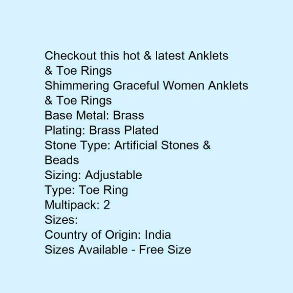 Shimmering Graceful Women Anklets & Toe Rings - india, 5.0