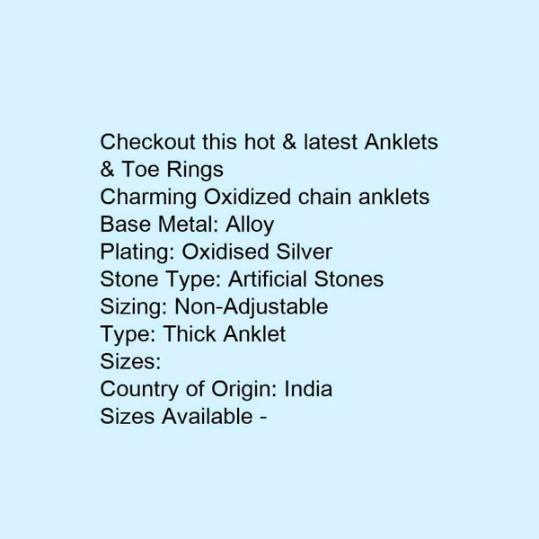 Charming Oxidized chain anklets - india, 5.0