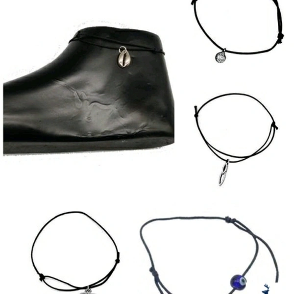 German Silver Thread Anklet collection combo of 5 -ds02 - india, 5.0
