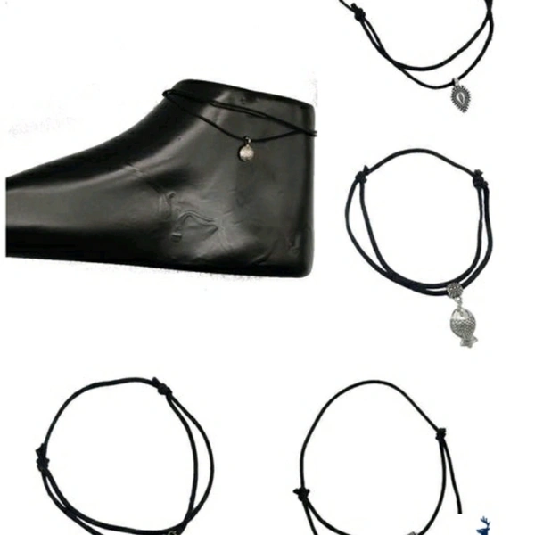 German Silver Thread Anklet collection combo of 5 -ds02 - india, 5.0