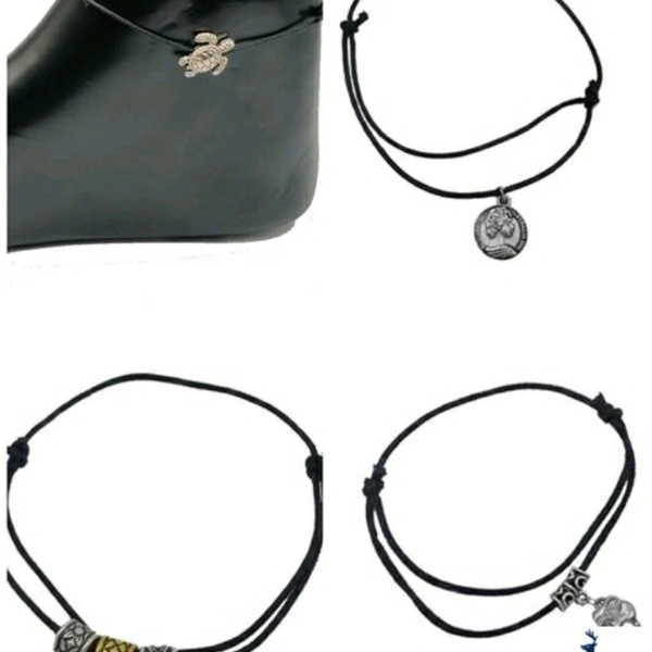 German Silver Thread Anklet collection combo of 5 -ds02 - india, 5.0