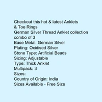 German Silver Thread Anklet collection combo of 5 -ds02 - india, 5.0