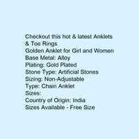 Golden Color Glass Studded Anklet for Girl and Women - 5.0