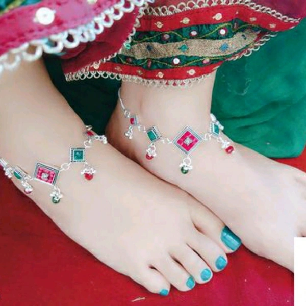 Oxidized Colorful Anklets for women - 5.0