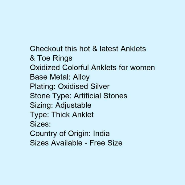 Oxidized Colorful Anklets for women - 5.0