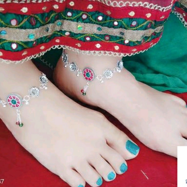 Oxidized Colorful Anklets for women - 5.0