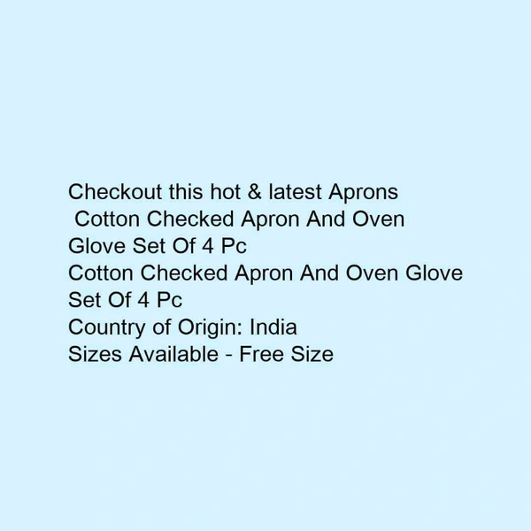  Cotton Checked Apron And Oven Glove Set Of 5 PcCotton Checked Apron And Oven Glove Set Of 5  - 4.8