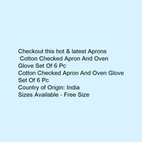  Cotton Checked Apron And Oven Glove Set Of 5 PcCotton Checked Apron And Oven Glove Set Of 5  - 4.8