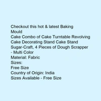 Cake Combo of Cake Turntable Revolving Cake Decorating Stand Cake Stand Sugar-Craft, 4 Pieces of Dough Scrapper - Multi Color - 5.0