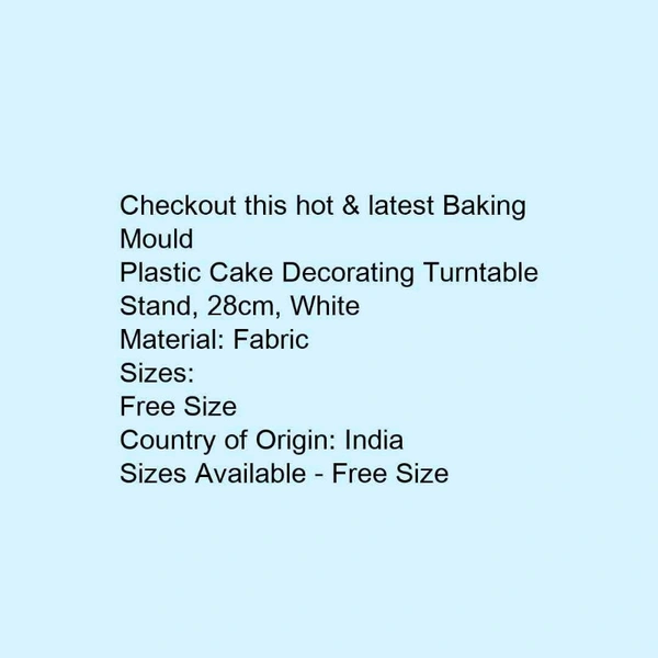 Plastic Cake Decorating Turntable Stand, 28cm, White - 5.0