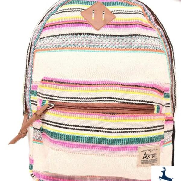 ASTRID MULTI COTTON DHURRY GIRLS BACKPACK MEDIUM SIZE - 5.0