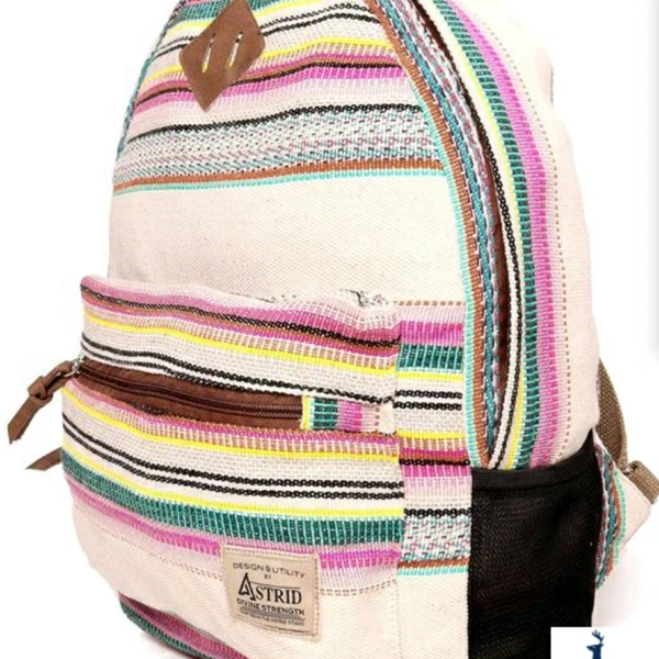 ASTRID MULTI COTTON DHURRY GIRLS BACKPACK MEDIUM SIZE - 5.0