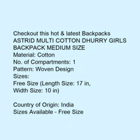 ASTRID MULTI COTTON DHURRY GIRLS BACKPACK MEDIUM SIZE - 5.0