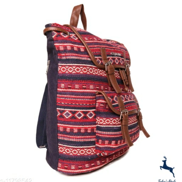 ASTRID MULTI COTTON DHURRY GIRLS BACKPACK MEDIUM SIZE - 5.0