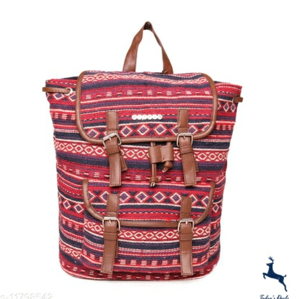 ASTRID MULTI COTTON DHURRY GIRLS BACKPACK MEDIUM SIZE - 5.0
