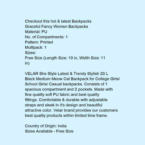 Graceful Fancy Women Backpacks - 5.0