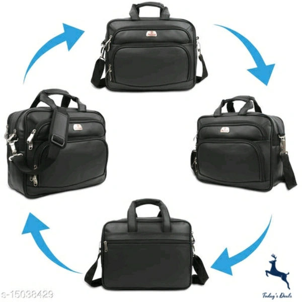Hotshot Artificial Leather 15.6 inch Laptop Messenger office/business travel Bag for Men and Women - 5.0