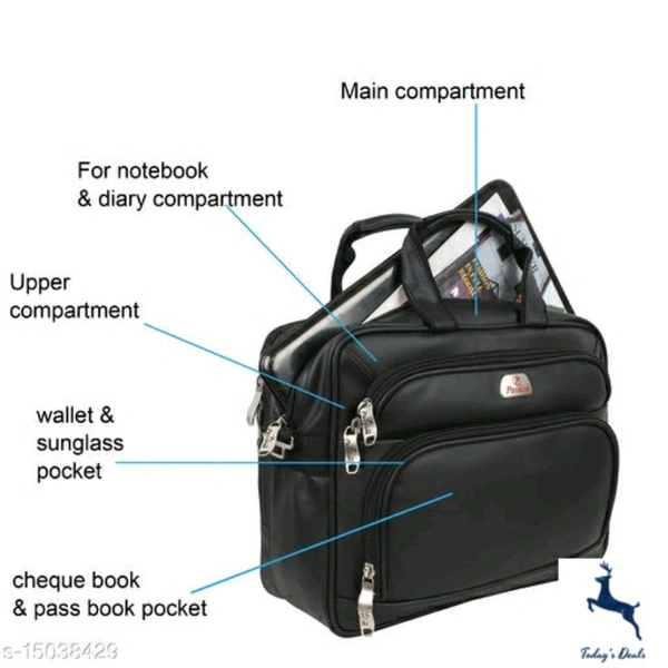 Hotshot Artificial Leather 15.6 inch Laptop Messenger office/business travel Bag for Men and Women - 5.0