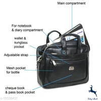 Hotshot Artificial Leather 15.6 inch Laptop Messenger office/business travel Bag for Men and Women - 5.0