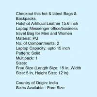 Hotshot Artificial Leather 15.6 inch Laptop Messenger office/business travel Bag for Men and Women - 5.0
